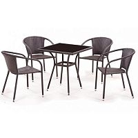 комплект мебели из искуственного ротанга aqos коричневый на 4 персоны в Комсомольск-на-Амуре