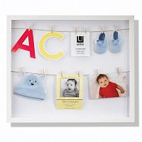 панно с зажимами для 12 фотографий clothesline белое в Комсомольск-на-Амуре