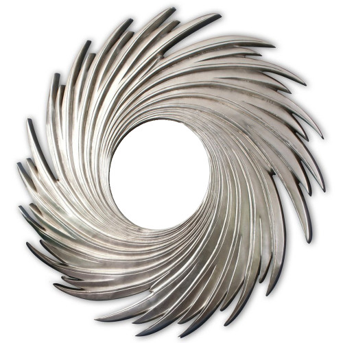 зеркало-солнце в раме свирл серебро в Комсомольск-на-Амуре