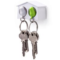 держатель+брелок для ключей двойной mini sparrow белый-зеленый в Комсомольск-на-Амуре