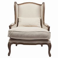 кресло мягкое с ушами lorraine chair with burlap бежевое в Комсомольск-на-Амуре