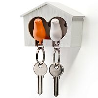держатель+брелок для ключей двойной sparrow белый-оранж в Комсомольск-на-Амуре