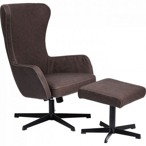 кресло вращающееся + пуф montana коричневый в Комсомольск-на-Амуре