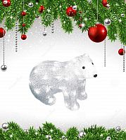 фигурка светодиодная «белый медведь-4» 25x31см (11037) uld-m3125-040/sta в Комсомольск-на-Амуре