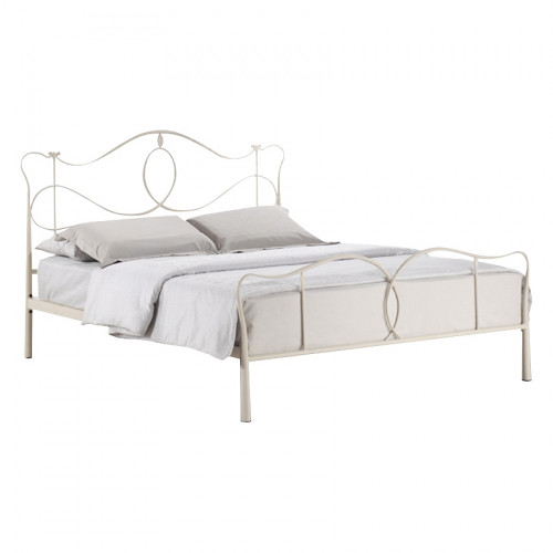 кованая двуспальная кровать 160х200 белая lili в Комсомольск-на-Амуре