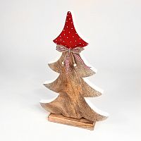 украшение новогоднее большое ель деревянная красная в горошек love tree, 42х27х5 см в Комсомольск-на-Амуре