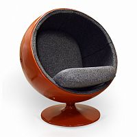 кресло ball chair оранжево-черное в Комсомольск-на-Амуре