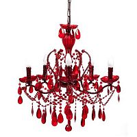 люстра 19th c. rococo iron & smoke crystal round (красная) красная в Комсомольск-на-Амуре