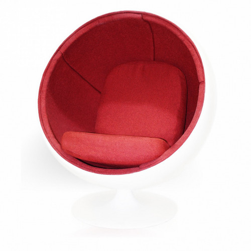 кресло ball chair бело-красное в Комсомольск-на-Амуре