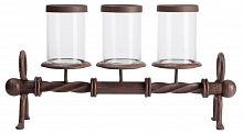 подсвечник металлический коричневый со стеклом на 3 свечи glass pillar, 51 см в Комсомольск-на-Амуре