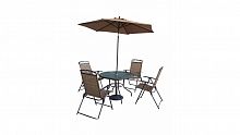 комплект мебели на 4 персоны garden1 коричневый в Комсомольск-на-Амуре