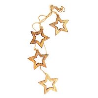 гирлянда новогодняя подвесная звезды деревянные с отверстием wooden stars, 65 см в Комсомольск-на-Амуре