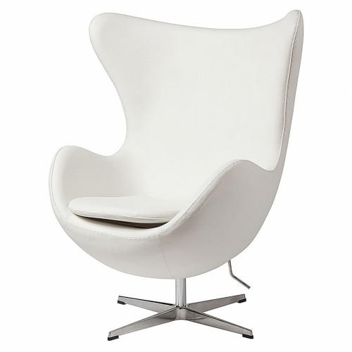 кресло egg chair кожа белое в Комсомольск-на-Амуре