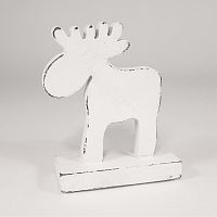 украшение новогоднее на подставке олень белый white reindeer, 15х11х5 см в Комсомольск-на-Амуре