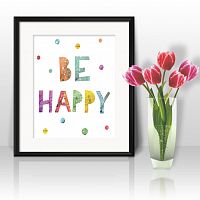 постер be happy а4 в Комсомольск-на-Амуре