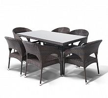 торре, обеденная группа на 6 персон ,коричневый в Комсомольск-на-Амуре