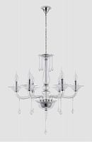 подвесная люстра crystal lux monica sp6 chrome/transparent в Комсомольск-на-Амуре