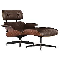 кресло lounge chair & ottoman коричневое в Комсомольск-на-Амуре