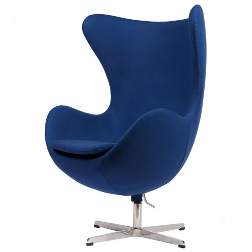кресло egg chair кашемир синее в Комсомольск-на-Амуре