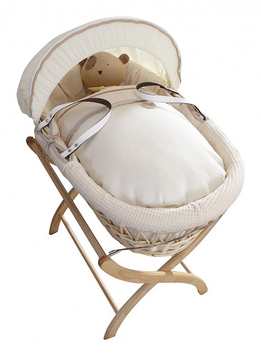 колыбель-переноска premium moses basket натуральная, кремовое белье в Комсомольск-на-Амуре
