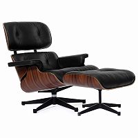 кресло eames style lounge chair & ottoman черное в Комсомольск-на-Амуре