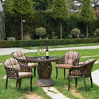 обеденный комплект для улицы на 4 персоны коричневый xilo в Комсомольск-на-Амуре