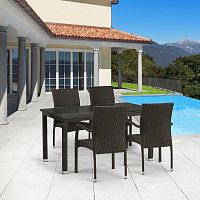 комплект плетеной мебели xomr коричневый на 4 персоны в Комсомольск-на-Амуре