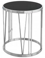 стол журнальный silver drum хром, черный в Комсомольск-на-Амуре