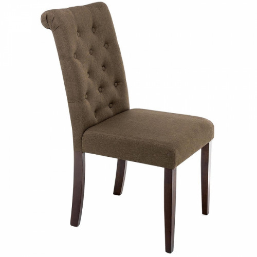 стул деревянный amelia dark walnut / fabric brown в Комсомольск-на-Амуре