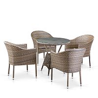 комплект плетеной мебели domlis на 4 персоны серый в Комсомольск-на-Амуре