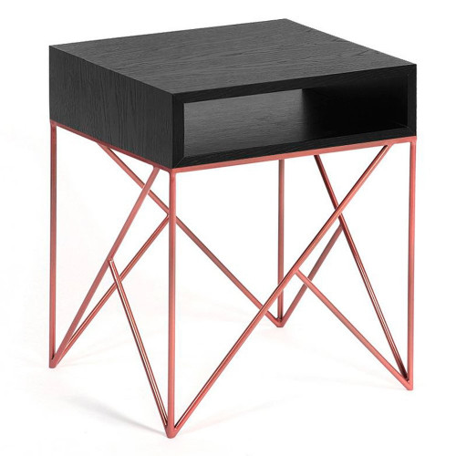 прикроватная тумба prince черный дуб с медью в Комсомольск-на-Амуре