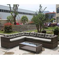 диван модульный угловой из искусственного ротанга viva на 4 персоны зеленый в Комсомольск-на-Амуре