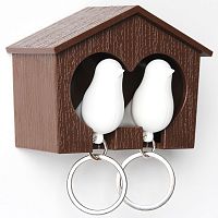 держатель+брелок для ключей двойной sparrow коричневый-белый в Комсомольск-на-Амуре