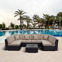 комплект мебели из искуственного ротанга yoli коричневый на 4 персоны в Комсомольск-на-Амуре