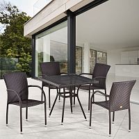 комплект мебели из искуственного ротанга sawer коричневый на 4 персоны в Комсомольск-на-Амуре