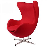 кресло arne jacobsen style egg chair красная шерсть в Комсомольск-на-Амуре