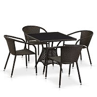 комплект плетеной мебели nilo коричневый на 4 персоны в Комсомольск-на-Амуре