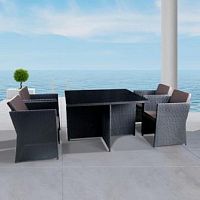 комплект мебели из искуственного ротанга mila коричневый на 4 персоны в Комсомольск-на-Амуре