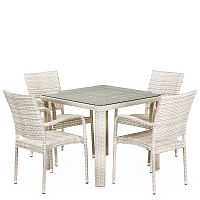 комплект плетеной мебели tolirs на 4 персоны молочный в Комсомольск-на-Амуре