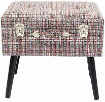 kare design пуф suitcase, коллекция "чемодан" 50*45*35, полиэстер, лен, полиуретан, сосна, красный в Комсомольск-на-Амуре