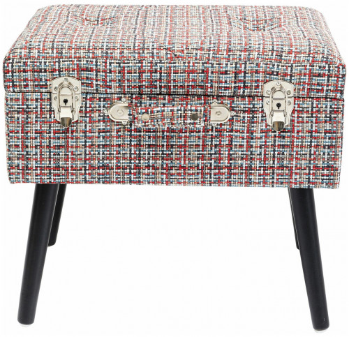 kare design пуф suitcase, коллекция "чемодан" 50*45*35, полиэстер, лен, полиуретан, сосна, красный в Комсомольск-на-Амуре