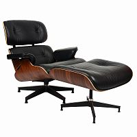 кресло eames style lounge chairчерное с коричневым в Комсомольск-на-Амуре