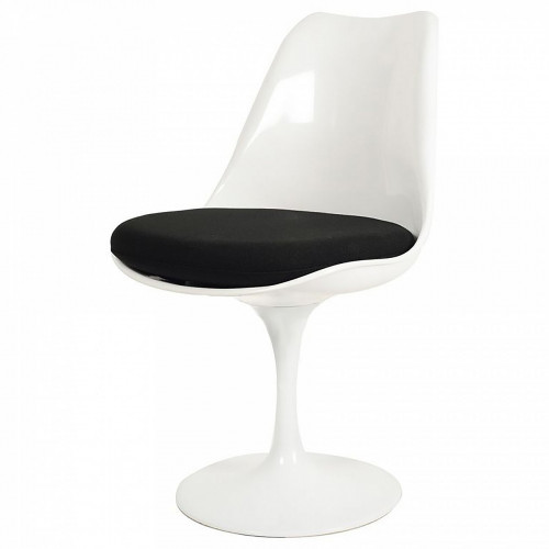 стул eero saarinen style tulip chair черная подушка в Комсомольск-на-Амуре