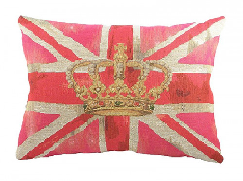 большая подушка с британским флагом crown pink в Комсомольск-на-Амуре