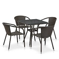 комплект плетеной мебели moter коричневый на 4 персоны в Комсомольск-на-Амуре