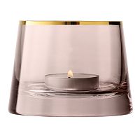 подсвечник стеклянный коричневый с золотым ободком для чайной свечи light, 6,6 см в Комсомольск-на-Амуре
