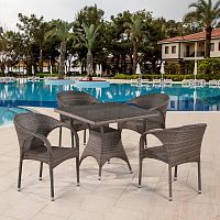 комплект плетеной мебели vera серый на 4 персоны в Комсомольск-на-Амуре