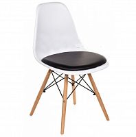 стул деревянный pc-011 белый / черный (eames style) в Комсомольск-на-Амуре