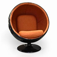 кресло ball chair черно-коричневое в Комсомольск-на-Амуре