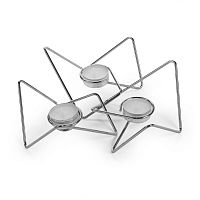 набор подсвечников серебряных металлических для чайных свечей tri-angular loop, 7 см, 3 штуки в Комсомольск-на-Амуре